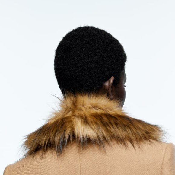 NEW ZARA REMOVABLE FAUX FUR COLLAR COAT TAUPE BROWN - REF. 2179/289 - Picture 8 of 12